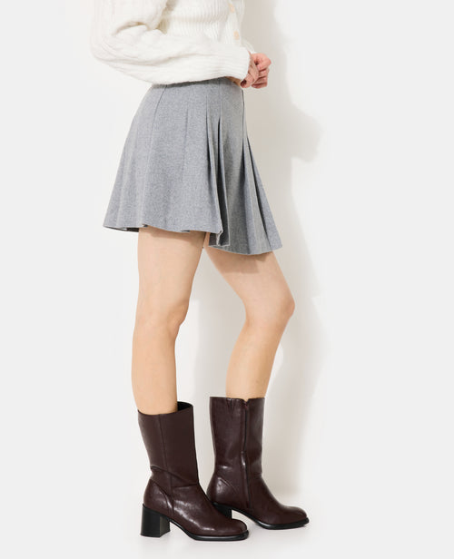 Jupe courte plissée avec laine - PIMKIE - 2