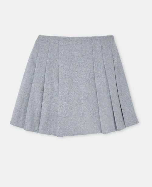 Jupe courte plissée avec laine - PIMKIE - 4
