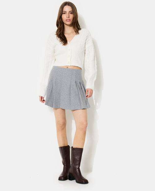 Jupe courte plissée avec laine - PIMKIE - 5