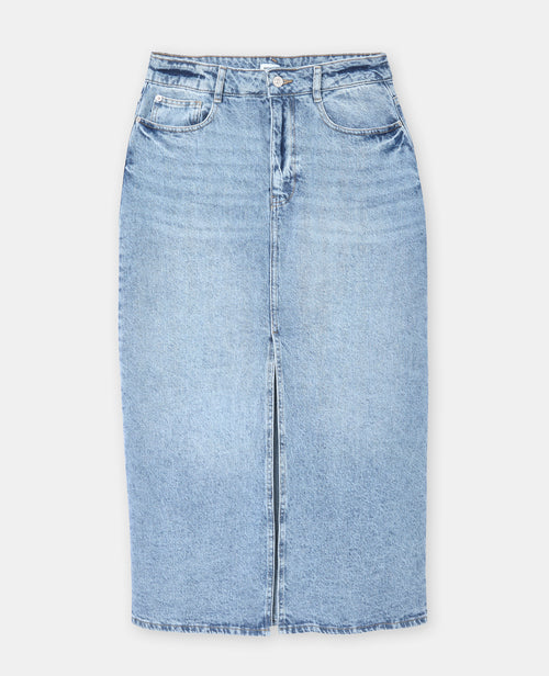 Jupe longue en jean avec fentes devant et dos - PIMKIE - 4