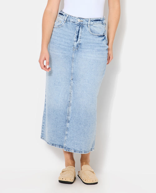 Jupe longue en jean avec fentes devant et dos - PIMKIE - 5