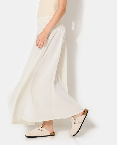 Jupe longue et évasée avec ceinture smock - PIMKIE - 2