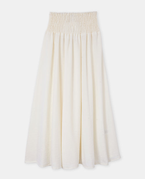 Jupe longue et évasée avec ceinture smock - PIMKIE - 4