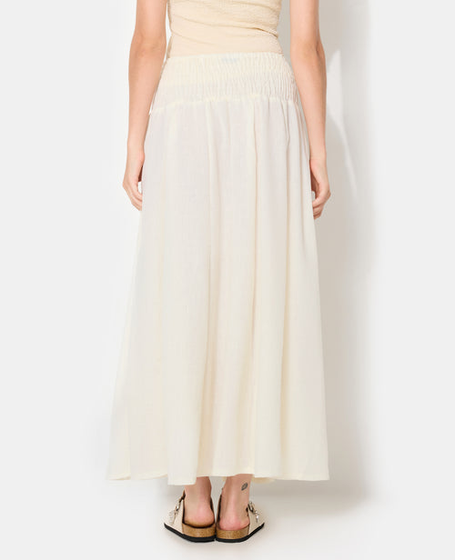 Jupe longue et évasée avec ceinture smock - PIMKIE - 6