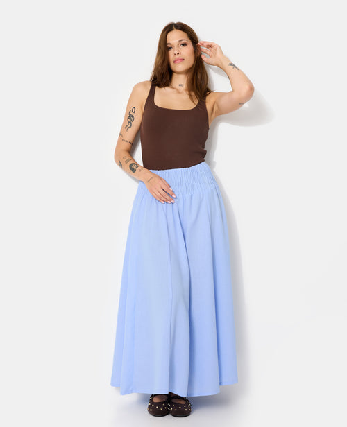 Jupe longue et évasée avec ceinture smock - PIMKIE - 1