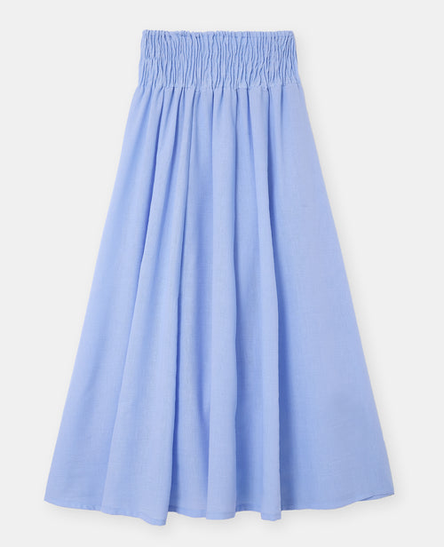 Jupe longue et évasée avec ceinture smock - PIMKIE - 4