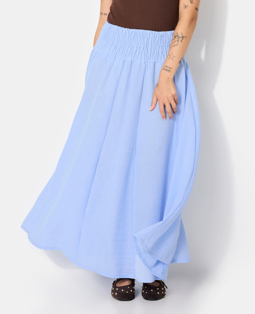 Jupe longue et évasée avec ceinture smock - PIMKIE - 5