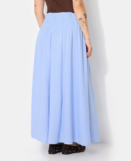 Jupe longue et évasée avec ceinture smock - PIMKIE - 7