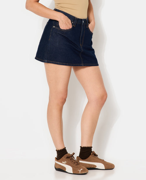 Mini jupe-short taille basse en jean - PIMKIE - 3