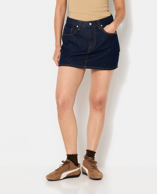 Mini jupe-short taille basse en jean - PIMKIE - 5