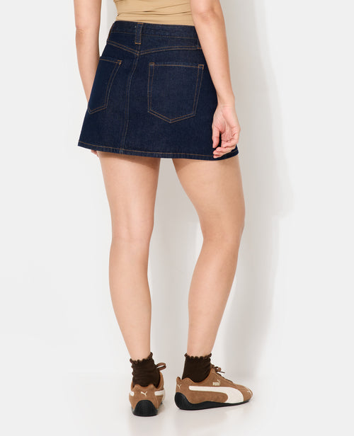 Mini jupe-short taille basse en jean - PIMKIE - 6