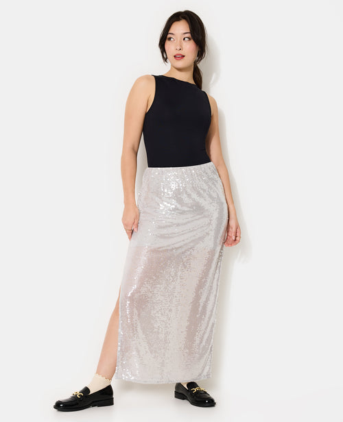 Jupe longue et droite avec sequins - PIMKIE - 1