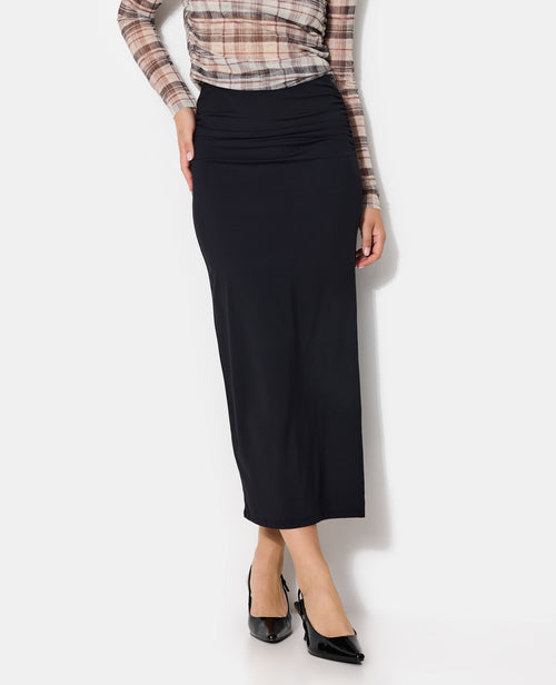 Jupe longue en maille stretch avec fronces - PIMKIE - 5