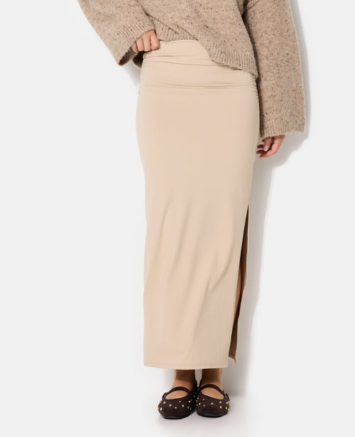 Jupe longue en maille stretch avec fronces - PIMKIE - 5