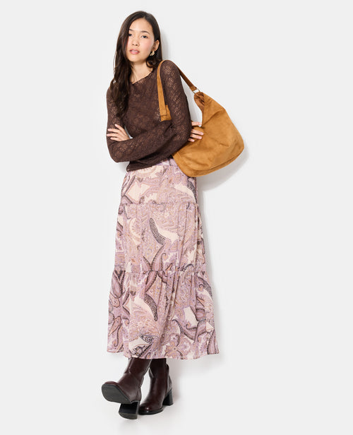 Jupe longue en voile motif cachemire - PIMKIE - 3