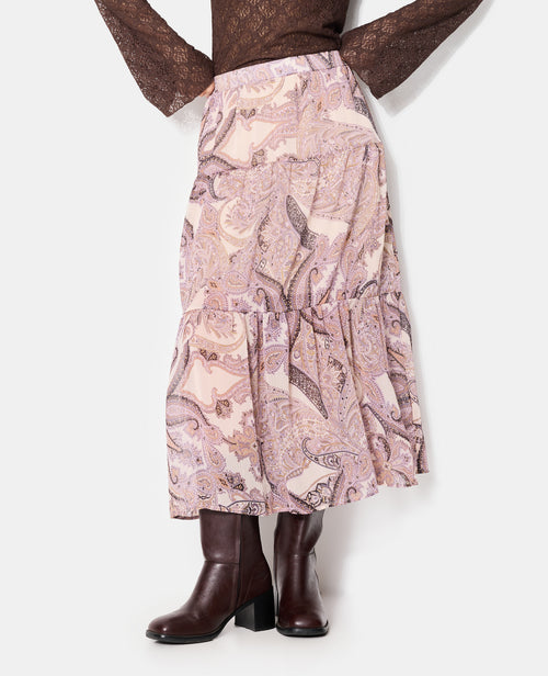 Jupe longue en voile motif cachemire - PIMKIE - 5