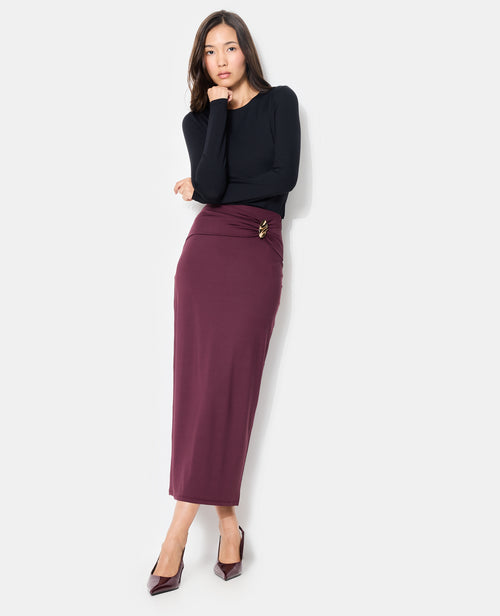 Jupe longue en maille avec ceinture fantaisie - PIMKIE - 3