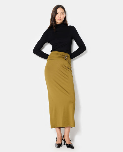 Jupe longue en maille avec ceinture fantaisie - PIMKIE - 3