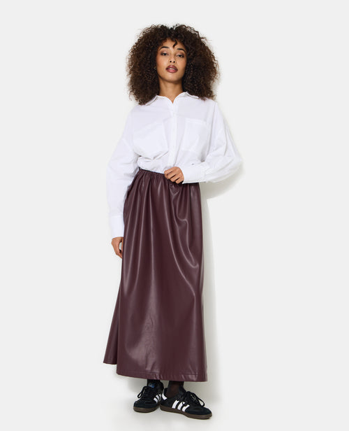 Jupe longue et évasée en simili - PIMKIE - 1
