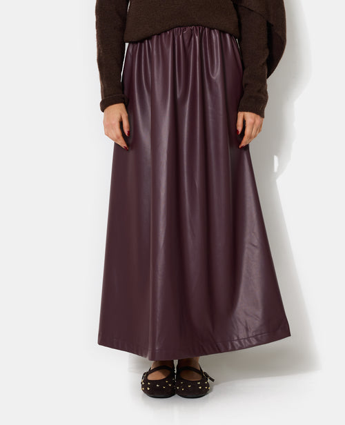 Jupe longue et évasée en simili - PIMKIE - 5