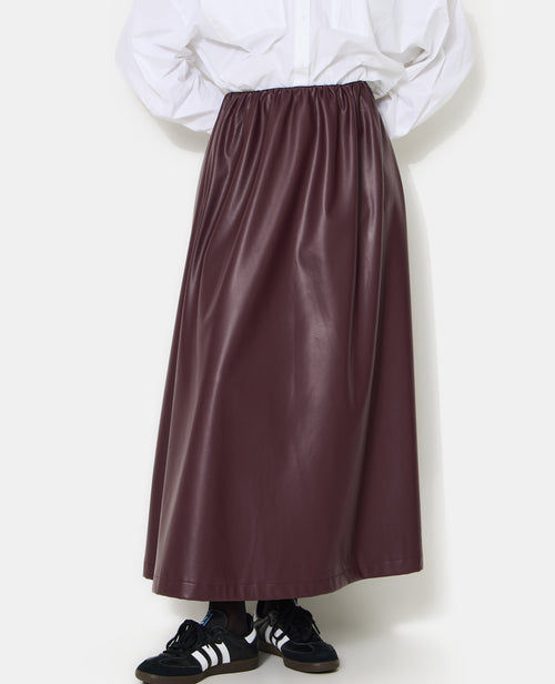 Jupe longue et évasée en simili - PIMKIE - 5