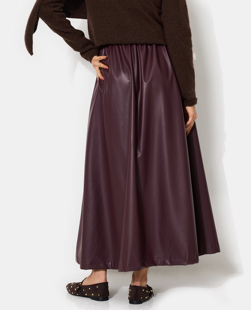 Jupe longue et évasée en simili - PIMKIE - 6