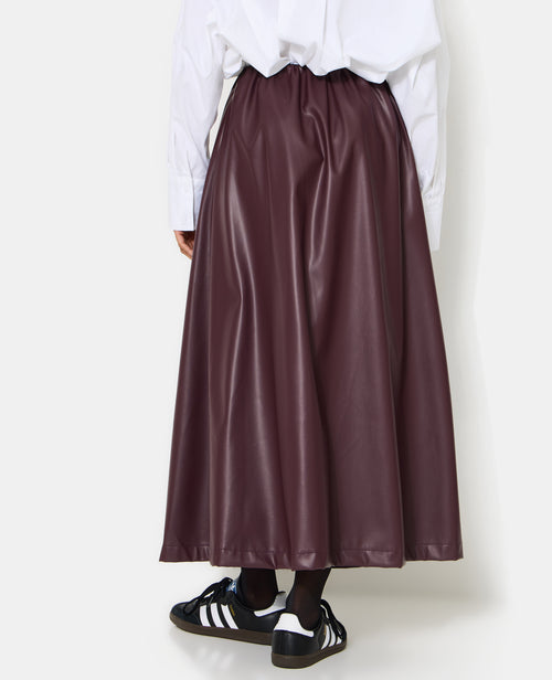 Jupe longue et évasée en simili - PIMKIE - 6