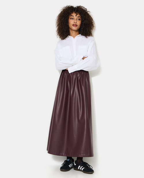 Jupe longue et évasée en simili - PIMKIE - 7