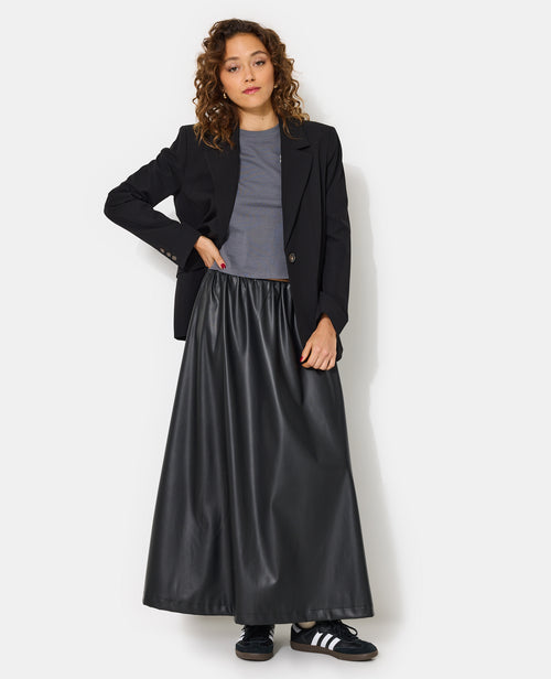 Jupe longue et évasée en simili - PIMKIE - 1