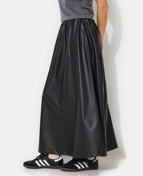Jupe longue et évasée en simili - PIMKIE - 2