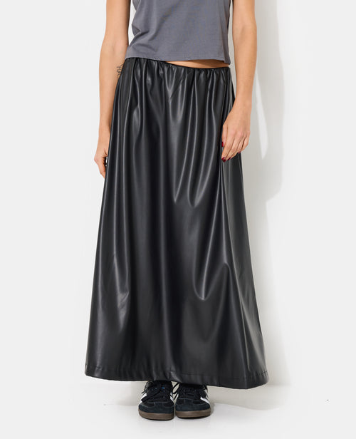 Jupe longue et évasée en simili - PIMKIE - 5