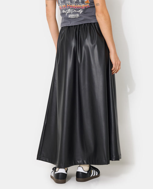 Jupe longue et évasée en simili - PIMKIE - 6