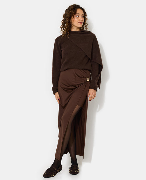 Jupe longue avec grande fente et détail bijou - PIMKIE - 1