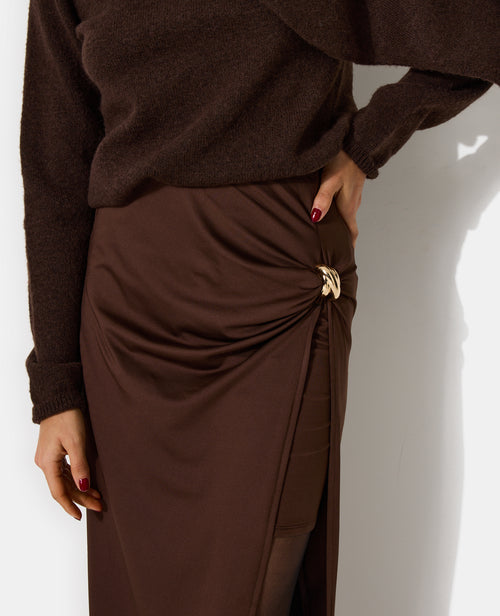 Jupe longue avec grande fente et détail bijou - PIMKIE - 3