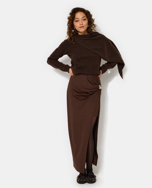 Jupe longue avec grande fente et détail bijou - PIMKIE - 7