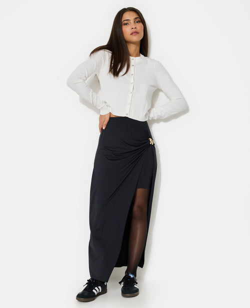 Jupe longue avec grande fente et détail bijou - PIMKIE - 1