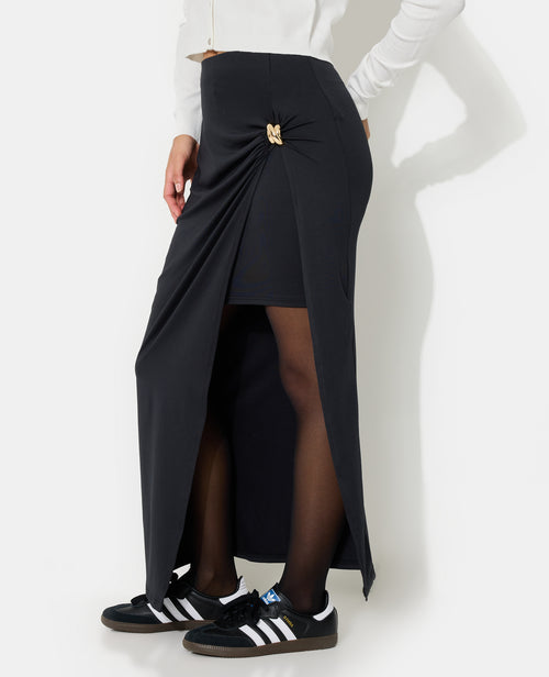 Jupe longue avec grande fente et détail bijou - PIMKIE - 2