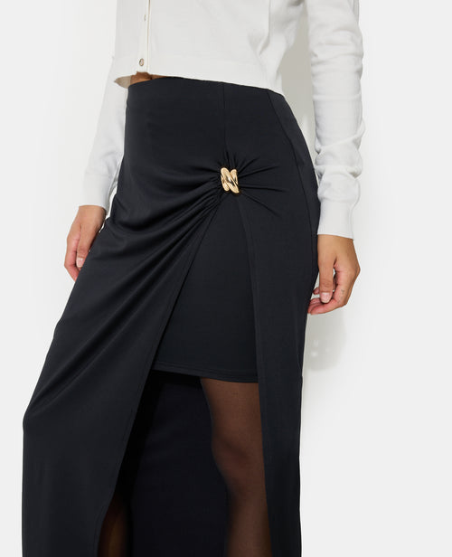 Jupe longue avec grande fente et détail bijou - PIMKIE - 7