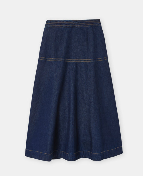 Jupe longue et évasée en jean - PIMKIE - 4