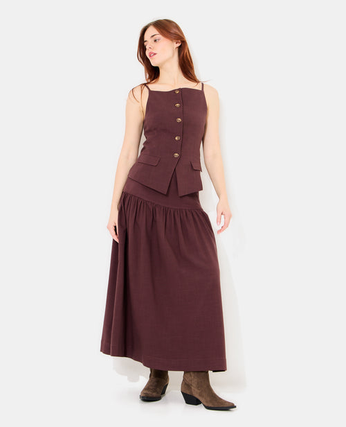 Jupon long avec taille droite - PIMKIE - 3