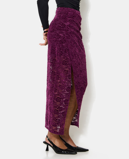 Jupe longue en résille avec fleurs velours - PIMKIE - 2