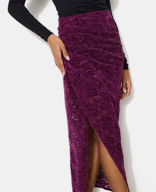 Jupe longue en résille avec fleurs velours - PIMKIE - 3