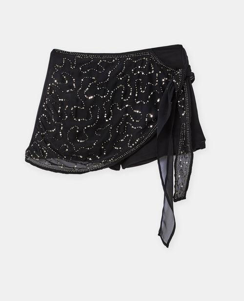 Jupe-short en voile avec sequins et perles - PIMKIE - 4