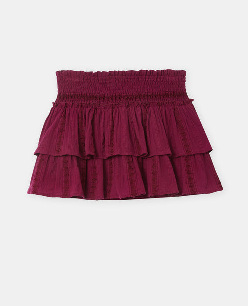 Jupe-short avec volant et broderies - PIMKIE - 4