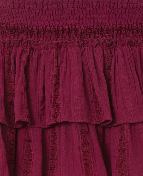 Jupe-short avec volant et broderies - PIMKIE - 7