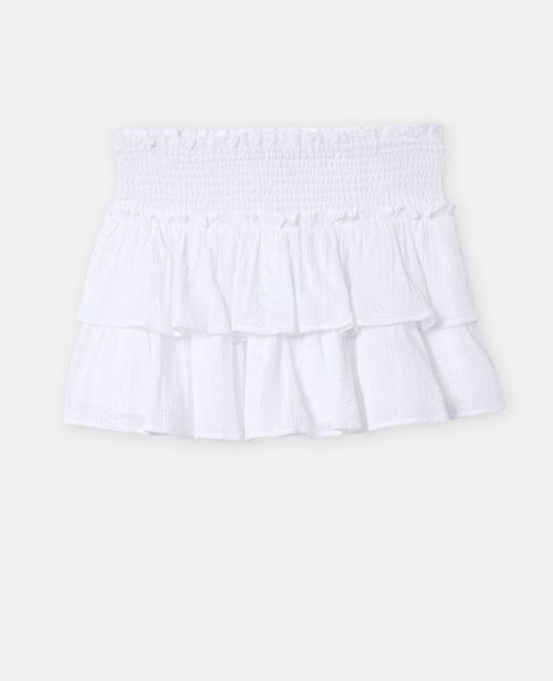 Jupe-short avec volant et broderies - PIMKIE - 4