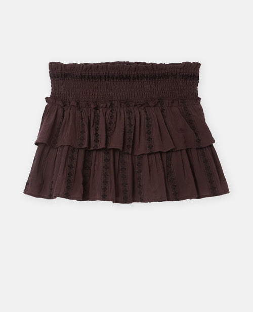 Jupe-short avec volant et broderies - PIMKIE - 4