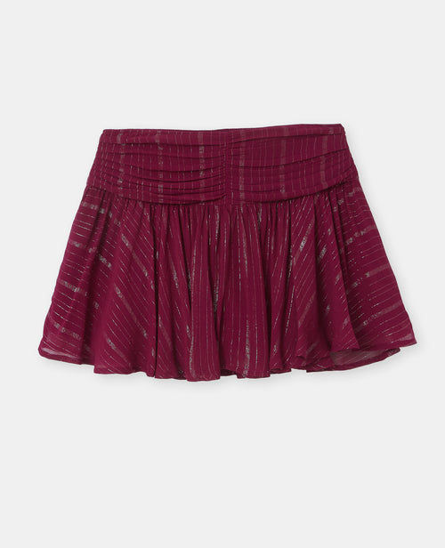 Jupe courte taille drapée avec lurex - PIMKIE - 4