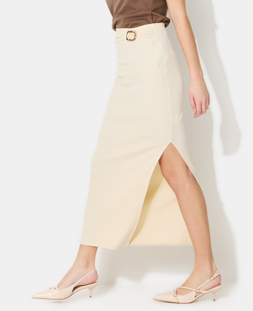 Jupe tube en maille côtelée avec détail bijou - PIMKIE - 5