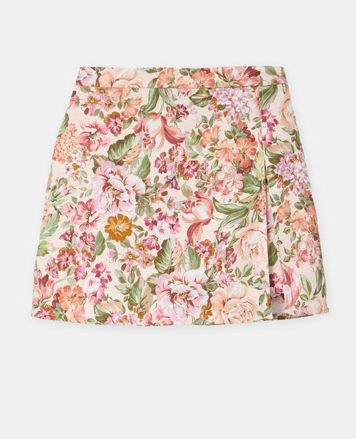 Jupe-short motif fleurs façon tapisserie - PIMKIE - 4